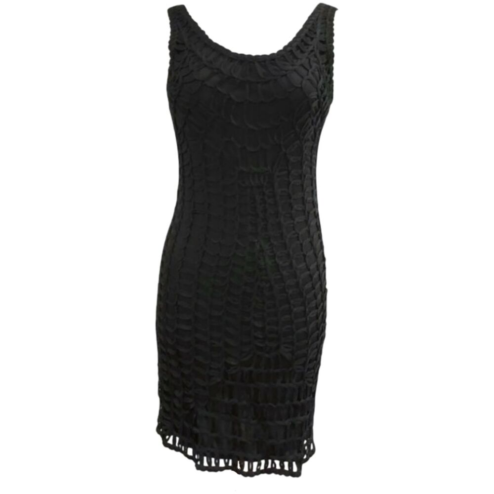 Etoile Isabel Marant Black Soutache Ribbonwork Crochet Dress Small